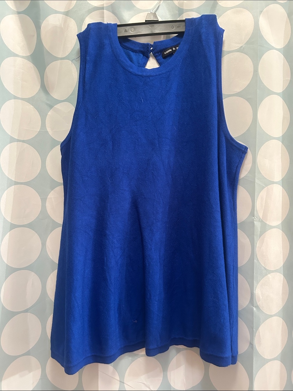 Royal Blue Sleeveless Keyhole Tank